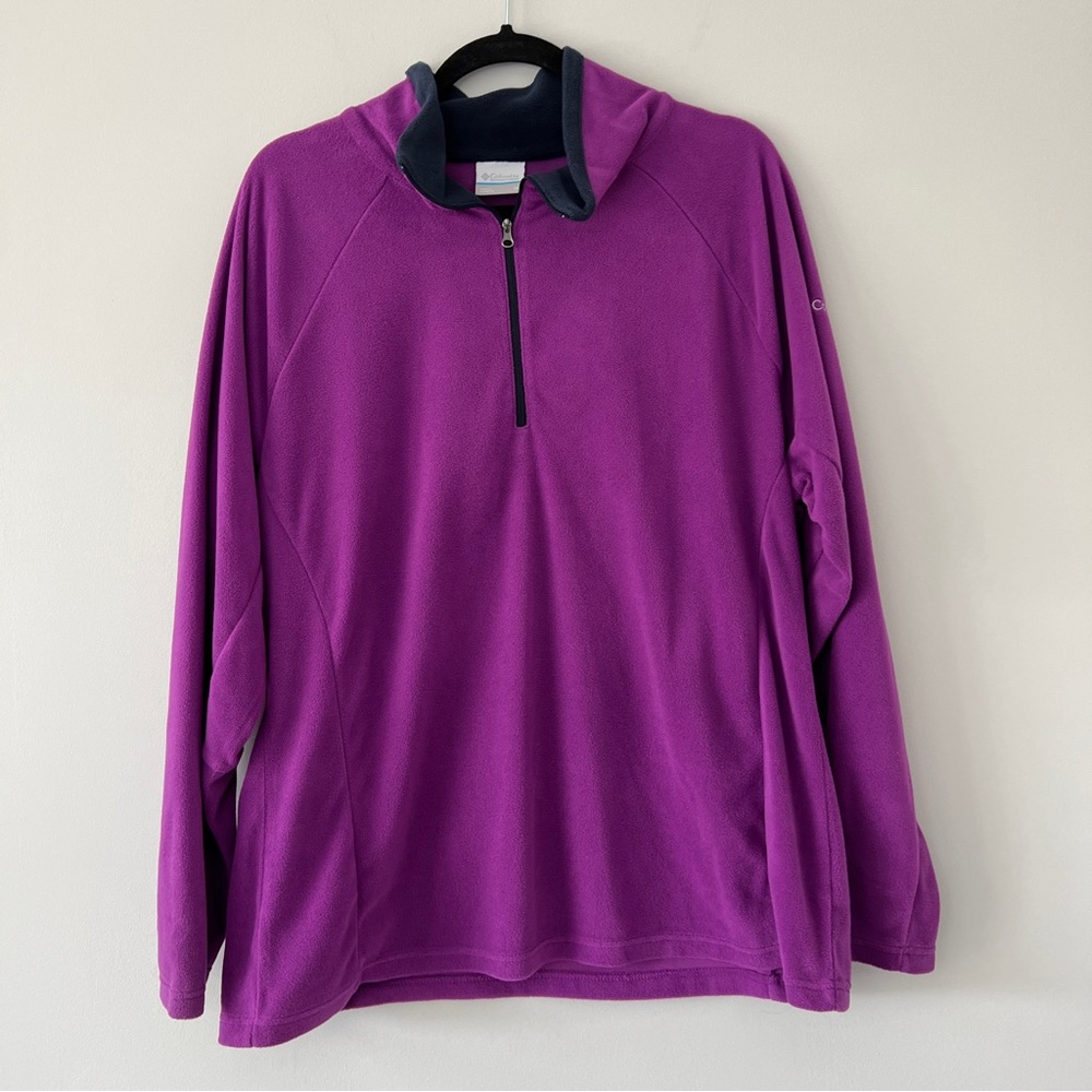 Columbia Benton Springs Quarter Zip Purple and Navy Fleece